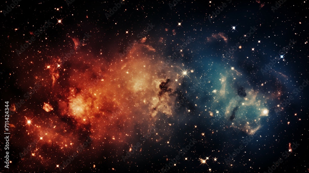 Vibrant Cosmic Nebulae with Stars, Space Exploration Background