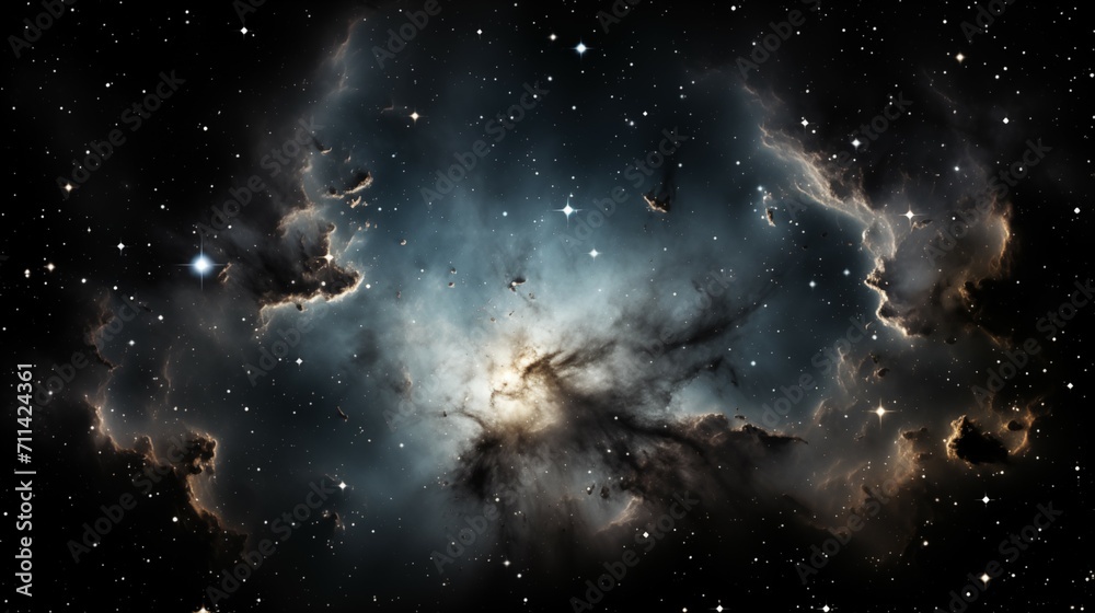 Cosmic Clouds and Stars in a Tranquil Space Scenery