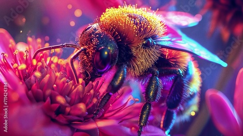 close up of a colorful bee on a flower © Dane