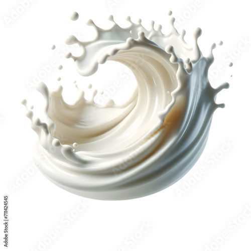 white milk wave splash isolated on transparent or white background. Png