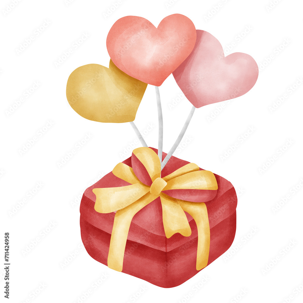 Fototapeta premium heart shaped gift box