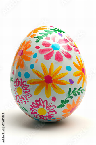  Beautiful bright easter egg isolated on white background
