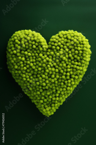 Tennis ball surface heart shape. top view. Generative ai. High quality photo