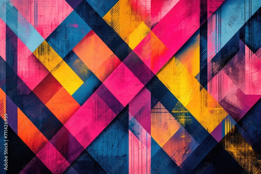 Fototapeta premium Vibrant Neon Geometric Patterns