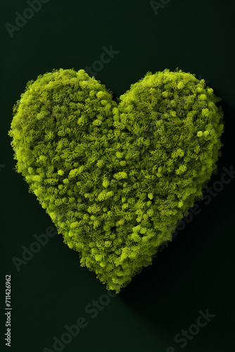 Tennis ball surface heart shape. top view. Generative ai. High quality photo