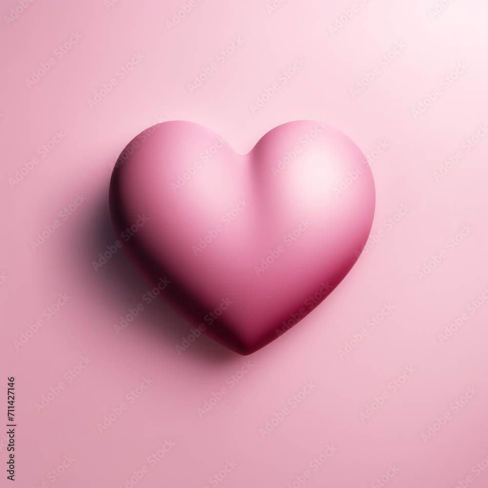 Voluminous Valentine's day heart on a delicate pink background.