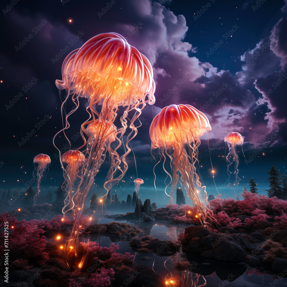 Naklejka premium Fiery Night: Exploring the Depths of Darkness with a Burning Flame