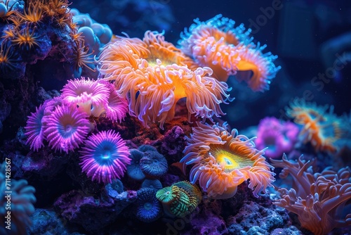 Vibrant Neon Undersea Coral Reef