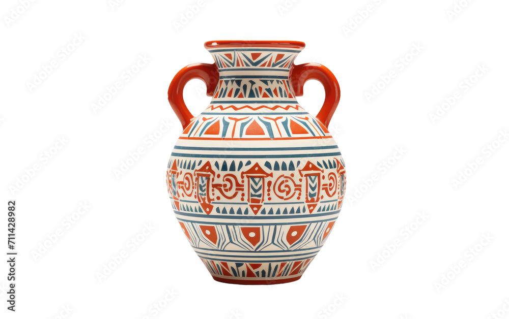 Admiring the Artistry in a Peruvian Pottery Vase on White or PNG Transparent Background