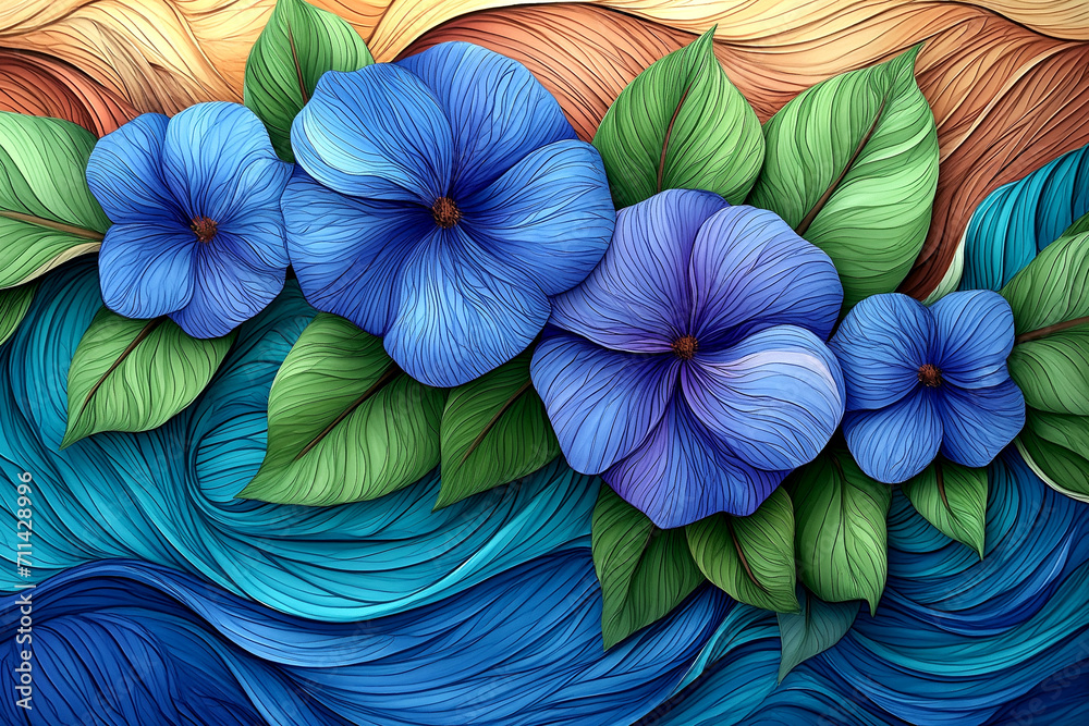 Abstract floral beautiful background. Illustration.