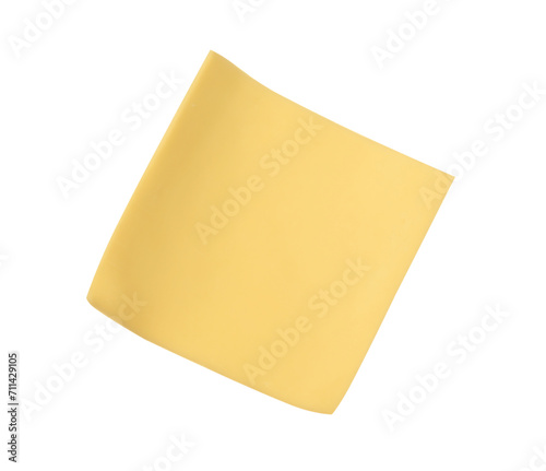 Slice of tasty cheese isolated on white
