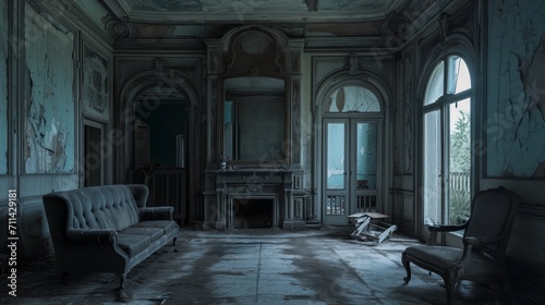 Creepy interior in an abandoned villa © Nicolai