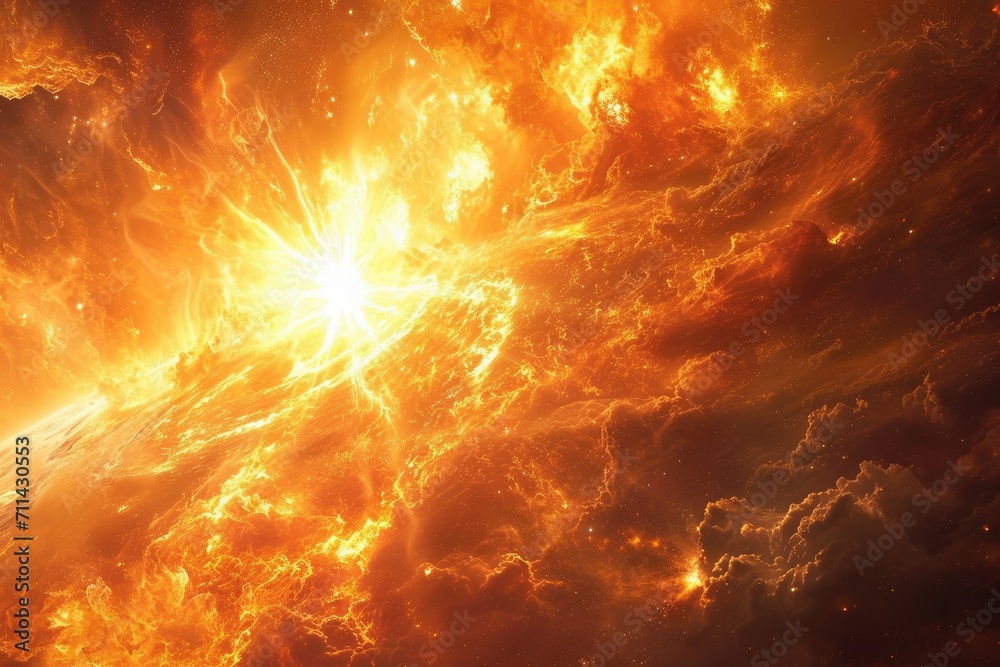 Naklejka premium Solar Flares: Explosive Light Show