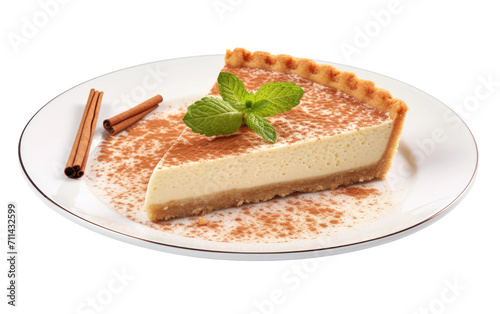 Savoring the South African Heritage with Amarula Milk Tart on White or PNG Transparent Background