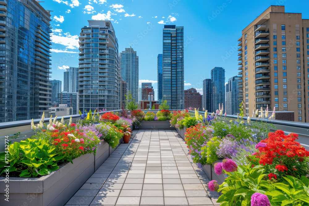 Fototapeta premium Enchanting Spring Rooftop Oasis., spring art