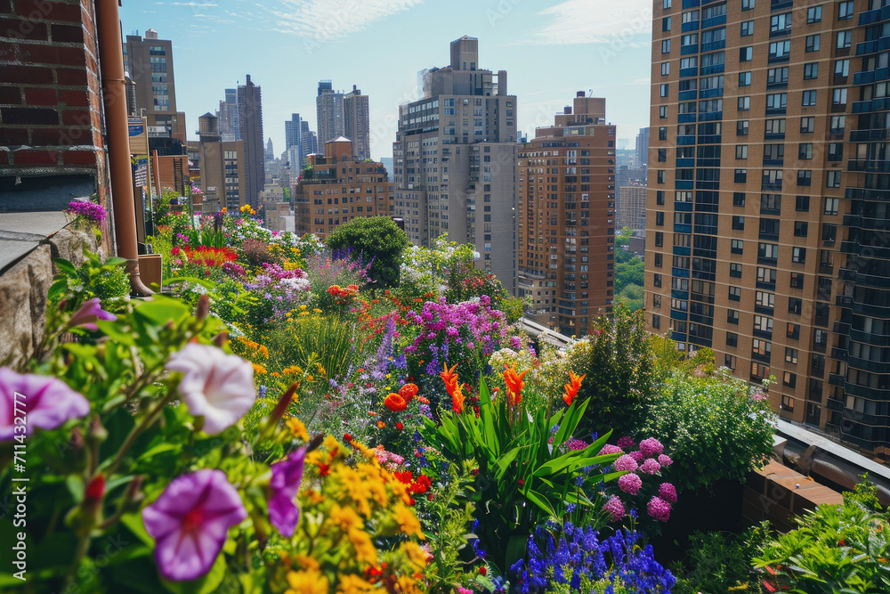 Enchanted Rooftop Garden Springtime, spring art Enchanted Rooftop Garden Springtime, spring art