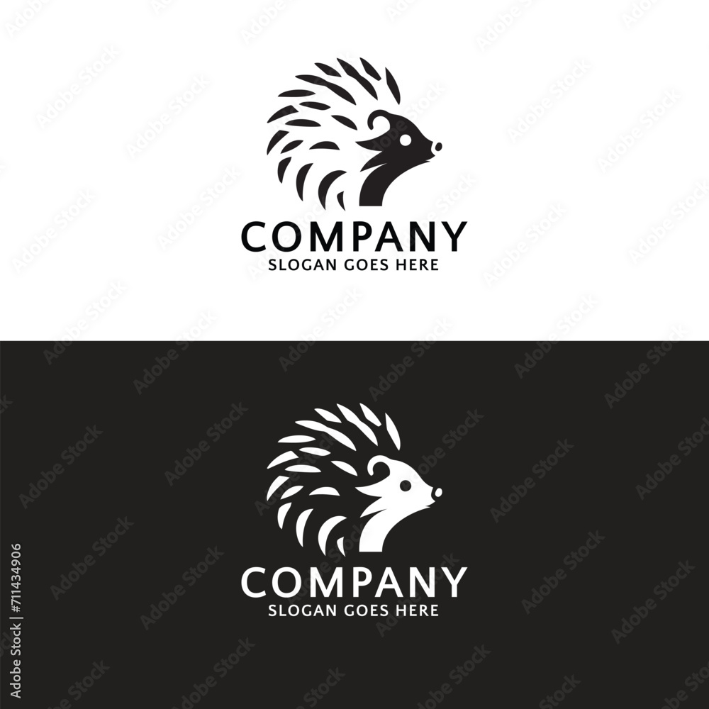 Obraz premium Elegant Porcupine Logo for Modern Branding