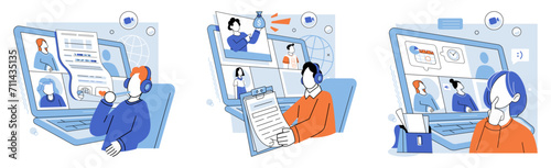 Online education vector illustration. The online education concept promotes self paced studying, allowing learners to tailor their learning experiences Digital platforms for studying provide access