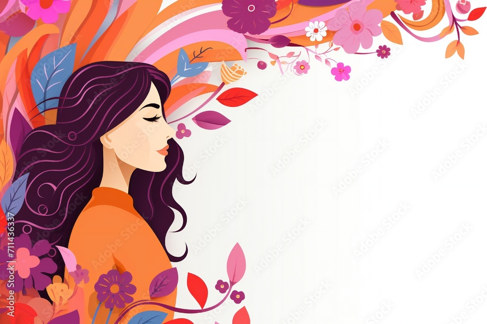 Abstract Woman's day celebration banner design Generative Ai