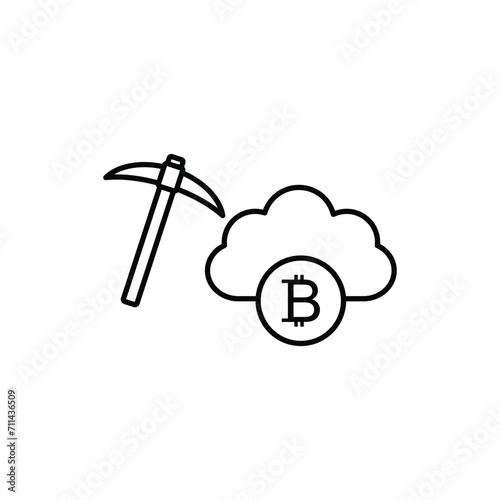 Bitcoin mining icon vector cryptocurrency icon