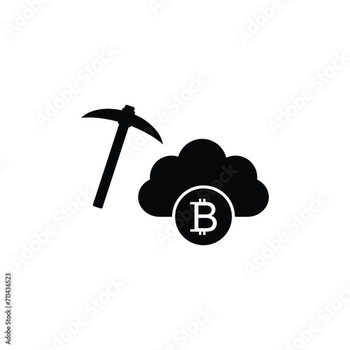 Bitcoin mining icon vector cryptocurrency icon