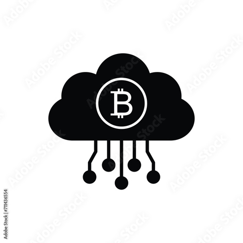 Bitcoin mining icon vector cryptocurrency icon