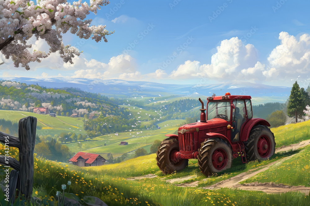 Fototapeta premium Industrial Patterns in the Countryside, spring art