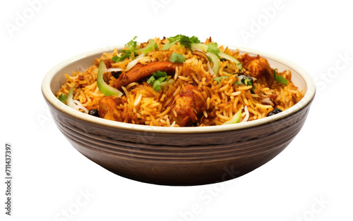 Savoring the Aromatic Bliss of Biryani from Pakistan on White or PNG Transparent Background
