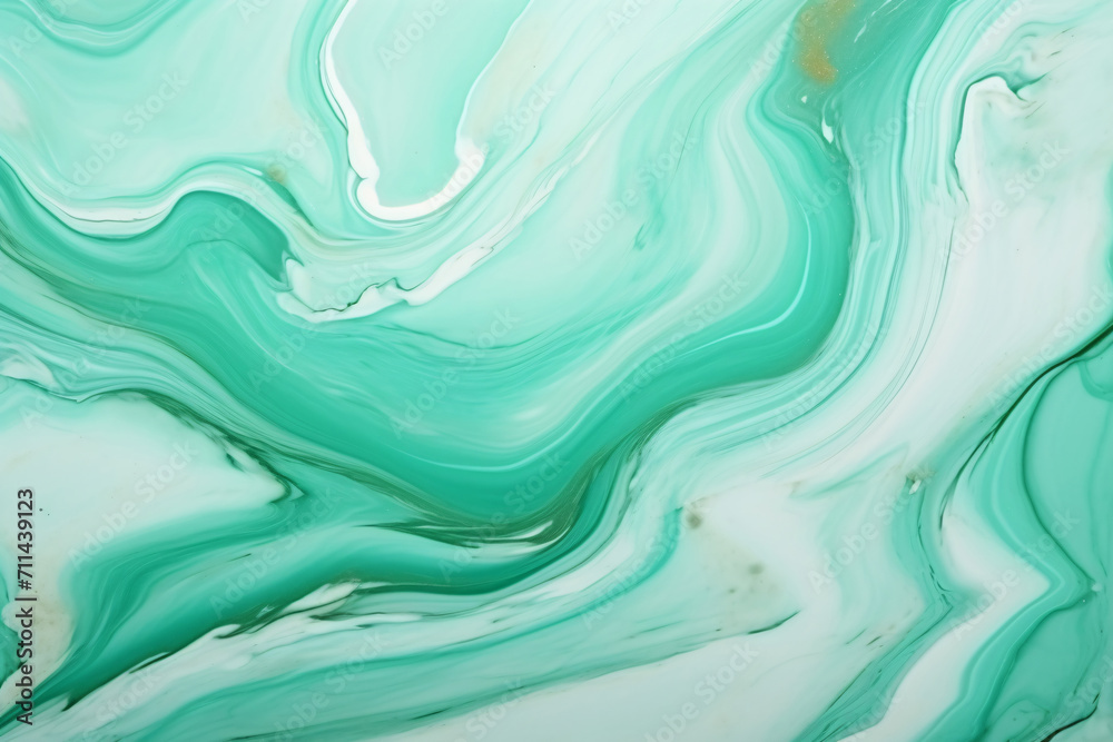 .Abstract Green and White Liquid Oil Blend Background