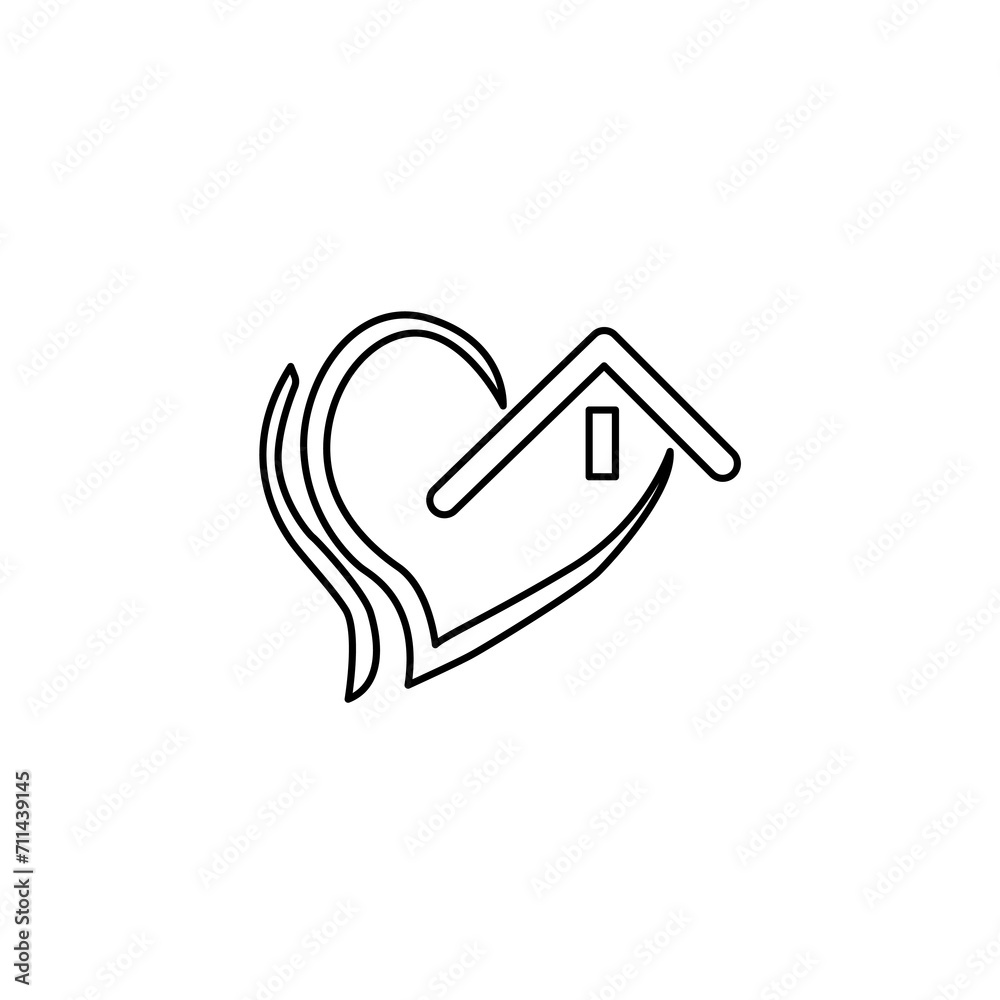icon of heart, home, love on a white background, vector illustration icon of heart, home, love on a white background, vector illustration
