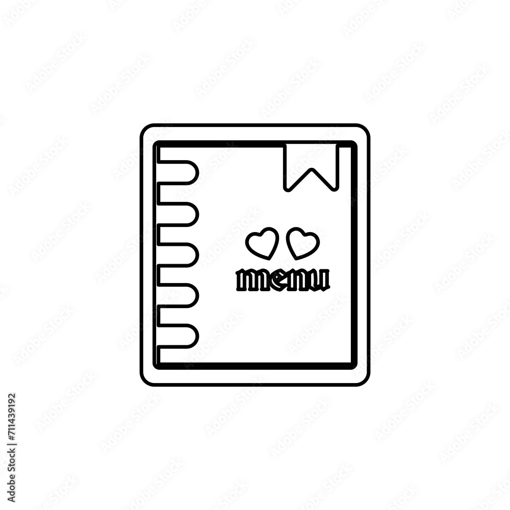 romantic menu icon on a white background, vector illustration romantic menu icon on a white background, vector illustration