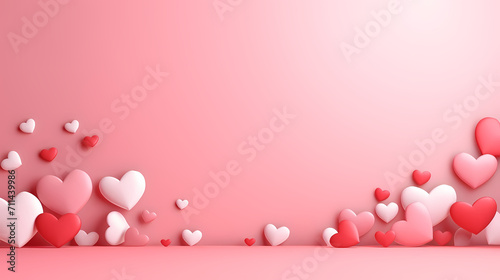Valentine's Day background with hearts, love and romance background © jiejie