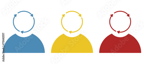 garbage recycling man icon on a white background, vector illustration