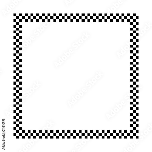 Square checker frame. Racing chess border. Design for motorsport, rally and drag racing. Isolated vector illustration on white background.