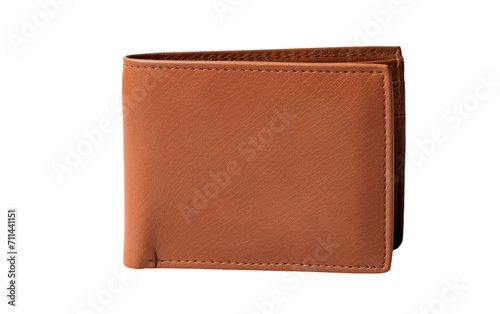 Crafted Elegance in Camel Leather Wallet on White or PNG Transparent Background