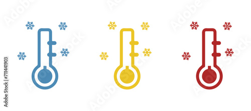 thermometer icon, frost, on a white background, vector illustration