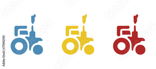 tractor icon on a white background, vector illustration