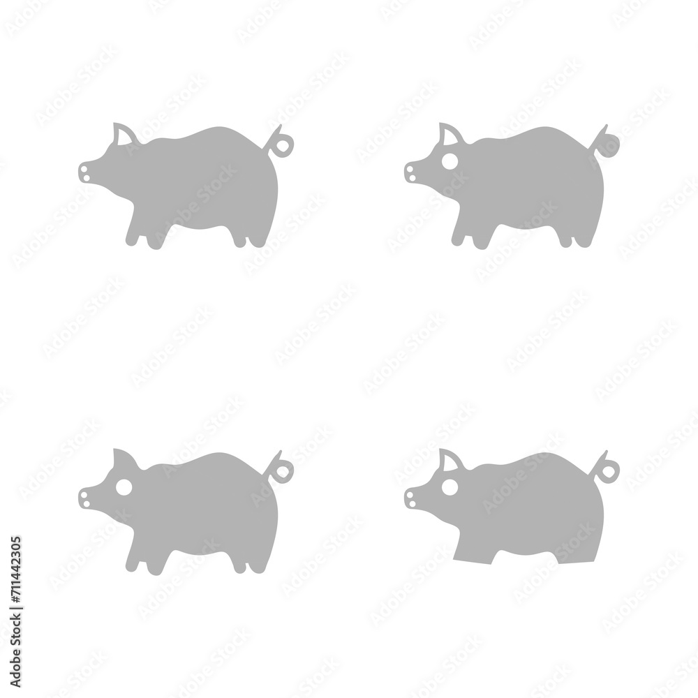 pig icon on a white background, vector illustration