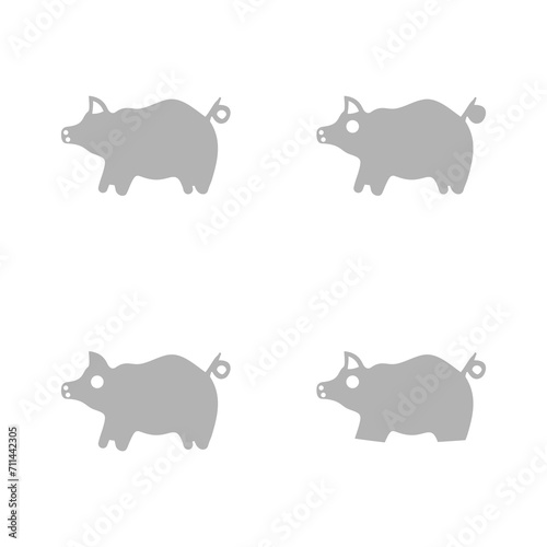 pig icon on a white background, vector illustration