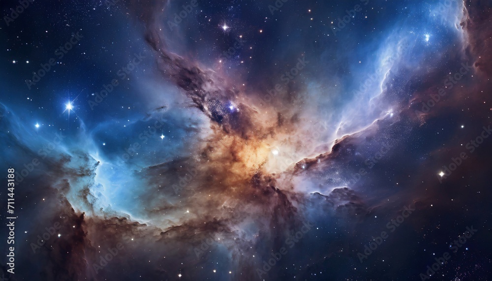 Stunning deep space background. Stars, galaxies and nebulas.