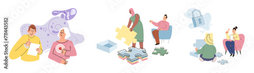 Game therapy vector illustration. Playing games enables practical application and continuous practice acquired skills Psychology and psychotherapy contribute to understanding psychological impact