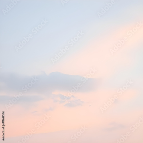 Pastel sky with soft clouds.