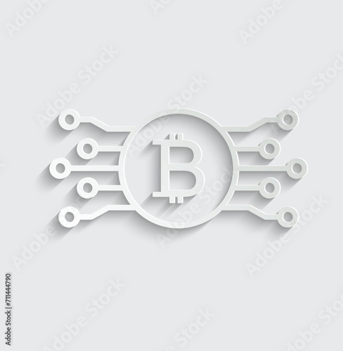 Bitcoin mining icon vector cryptocurrency icon