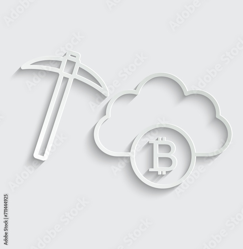 Bitcoin mining icon vector cryptocurrency icon