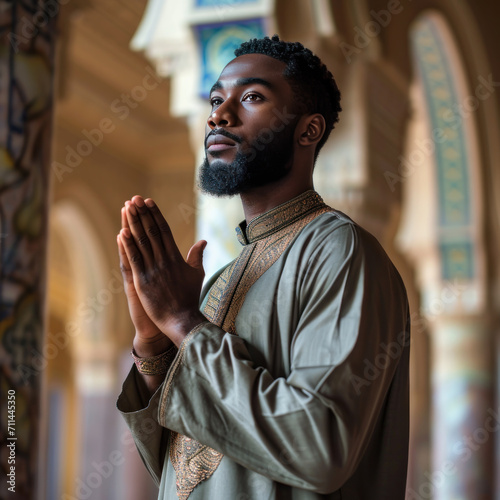 black muslim on the mosque potrait