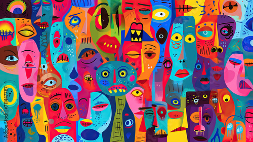 Human Expression  A Vector Background with Human Faces Expressing a Range of Emotions  Symbolizing the Complexity of Human Feelings