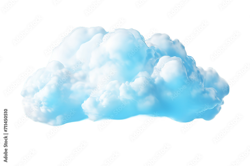 Group of blue clouds isolated on PNG Background. Generative Ai.