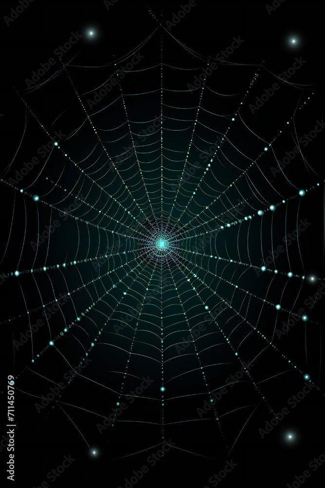 Abstract spider web like digital glass frame with glow, on black background, empty copy space Generative Ai Abstract spider web like digital glass frame with glow, on black background, empty copy space Generative Ai