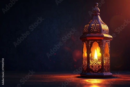 Arabic lantern for Ramadan greeting card.