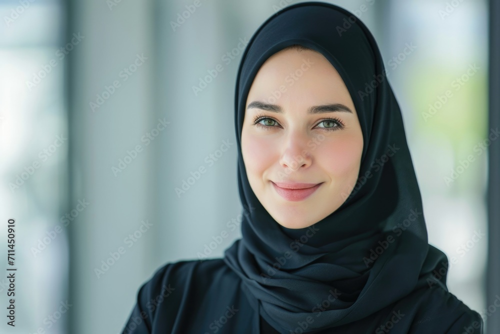 Portrait of smiling businesswoman in hijab Portrait of smiling businesswoman in hijab